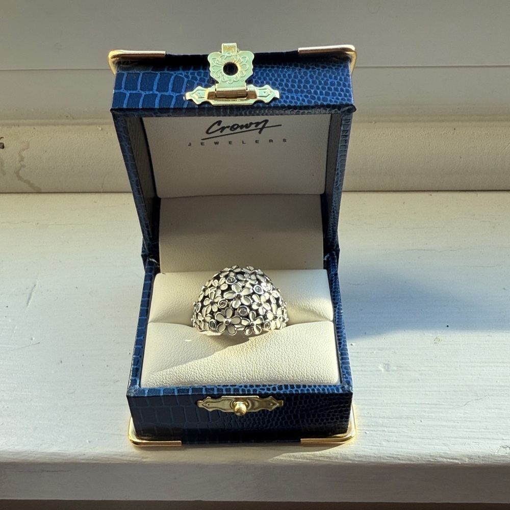 Pandora 925 darling daisy flower ring 58